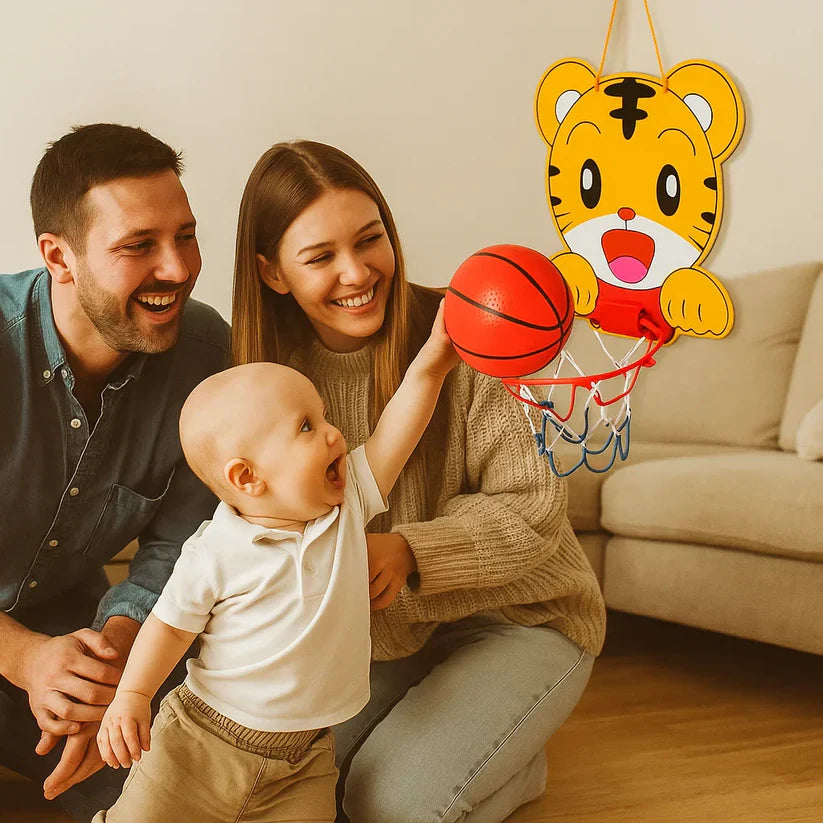 Conjunto de basquete infantil com tema de animais
