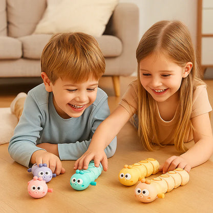 Brinquedo de lagarta de corda para crianças – ajuda na posição de bruços e no desenvolvimento do gatinhar