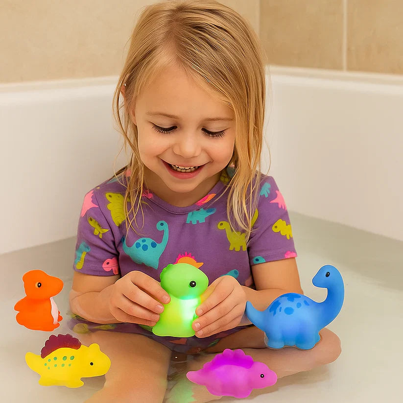 Brinquedo aquático de dinossauro luminoso