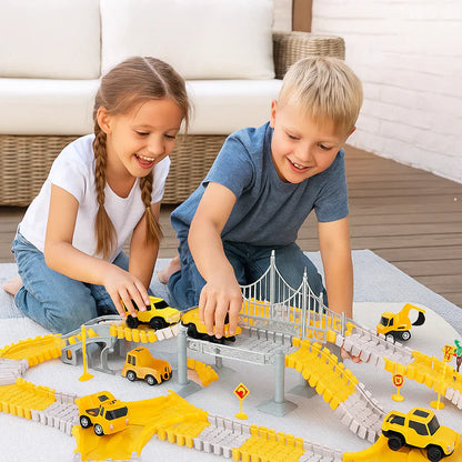 Pista de corrida aventureira com carrinhos