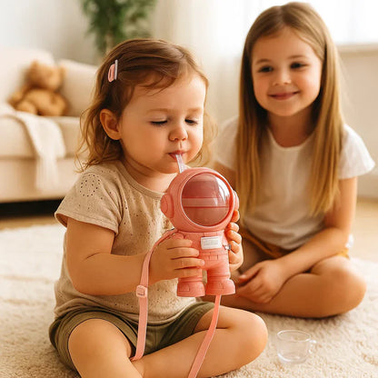 Garrafa de água infantil – design de astronauta