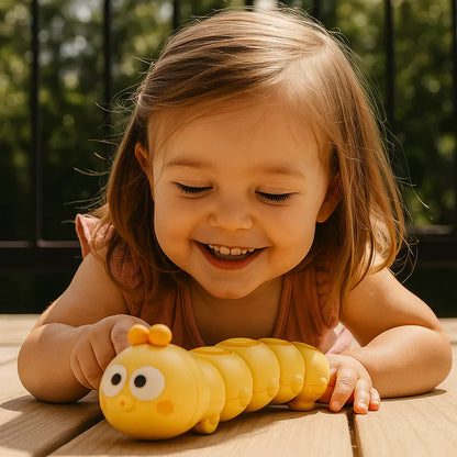 Brinquedo de lagarta de corda para crianças – ajuda na posição de bruços e no desenvolvimento do gatinhar