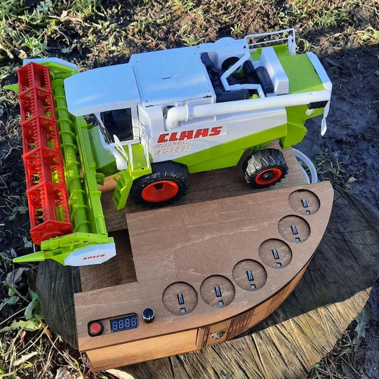 Green-Maxi: Dosador automático de shots com design de colheitadeira