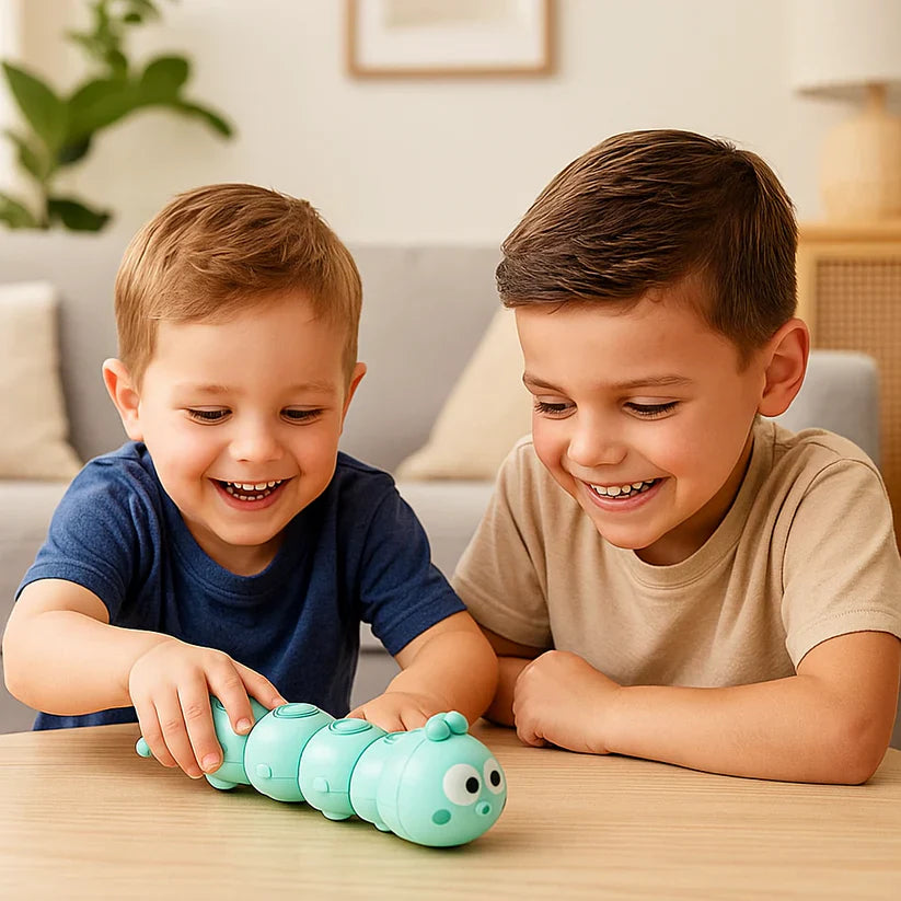 Brinquedo de lagarta de corda para crianças – ajuda na posição de bruços e no desenvolvimento do gatinhar