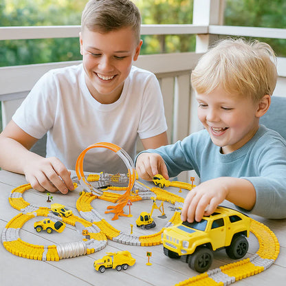 Pista de corrida aventureira com carrinhos