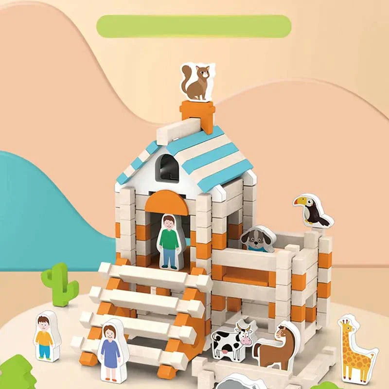 Blocos de construção em madeira – um jogo de montar e criar