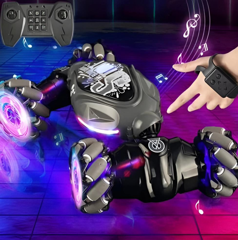 Carro de acrobacias controlado por gestos, com sistema de condução dupla